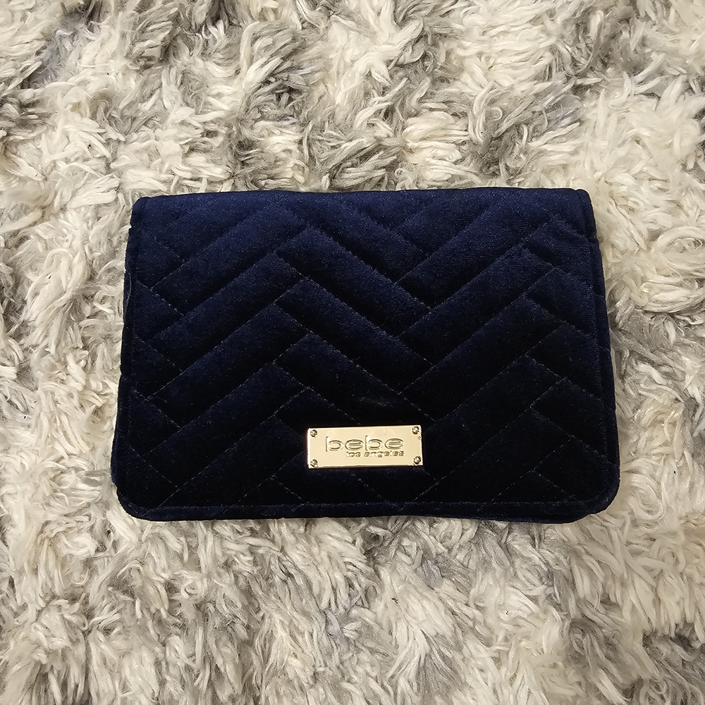 Bebe Midnight Blue Quilted Wristlet